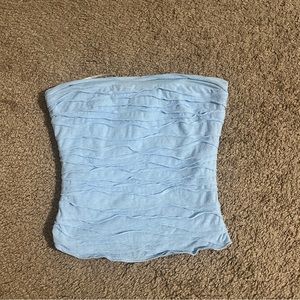 Princess polly light blue ruffle tube top